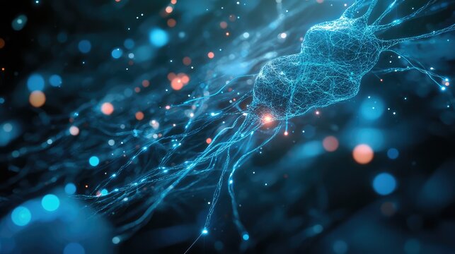 Neuron network transmitting electric signals in brain
