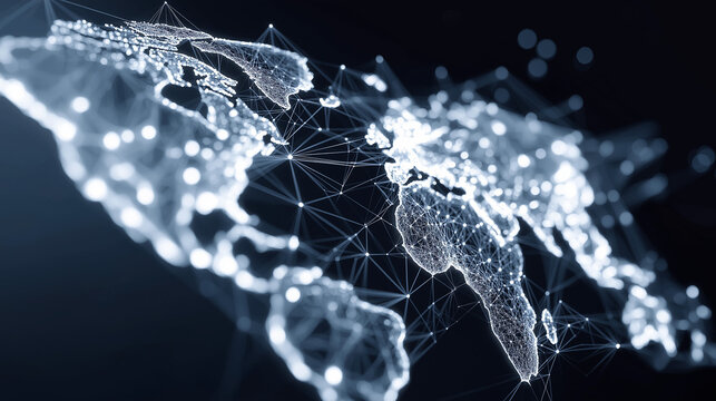 global logistics map, digital network lines - Powered by Adobe
