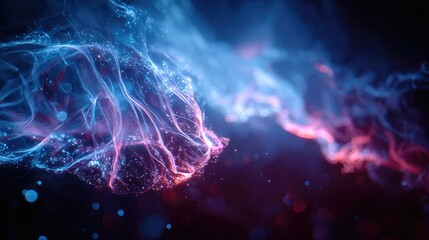 Ethereal flowing light streams forming abstract energy particles