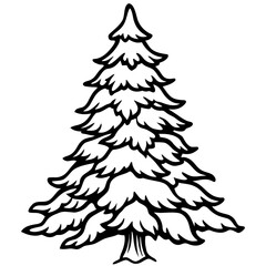 Obraz premium Illustration of a coniferous tree with layered branches
