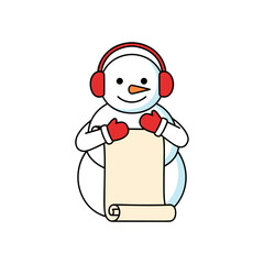 Snowman flat icon reading list