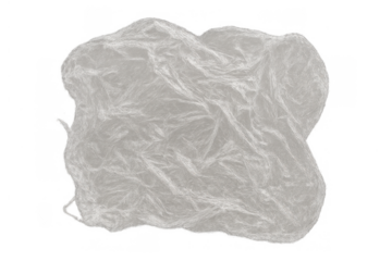 Crumpled transparent plastic wrap texture creating abstract patterns, close-up view with a clean background