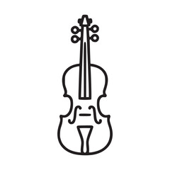Fototapeta premium A minimalist line drawing of a violin with detailed scroll and f holes on a plain white background