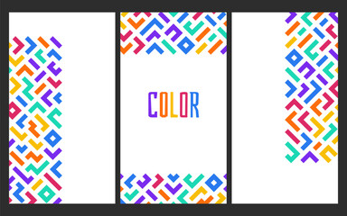 Abstract Geometric Colorful Pattern with Unique Shapes and Decorative Elements