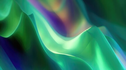 Fluid iridescent waves creating an abstract gradient background
