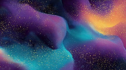 Abstract wavy lines forming a vibrant colorful gradient background