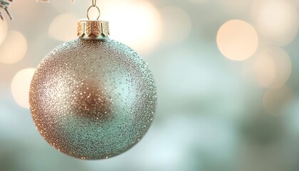 Shimmering holiday ornament reflecting festive lights, celebrating the joy and warmth of the christmas and new year holidays with elegance and sparkle