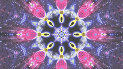 Seamless tunnel video loop featuring vibrant colors and intricate patterns for captivating screensaver experience - Powered by Adobe