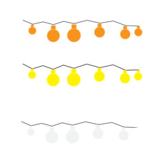 Orange yellow white light string glowing illustration means festive atmosphere