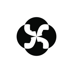 Abstract black and white swirls forming a circular design