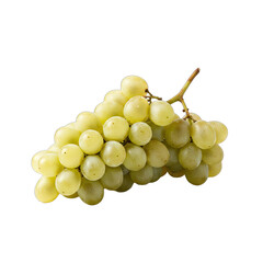 A Bunch Of Light Green Grapes With Water Droplets On Each Berry Isolated On A Transparent Background With A Light Stem Detailed Food Photography