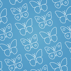 Fototapeta premium Butterfly Pattern Design – A beautiful and elegant vector pattern featuring delicate butterfly shapes arranged in a seamless layout.