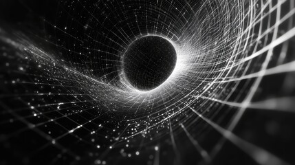 Fototapeta premium Digital black hole pulling data and information into singularity