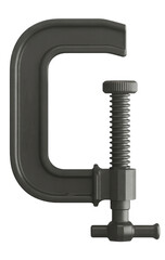 Metal clamp tool isolated on a transparent background