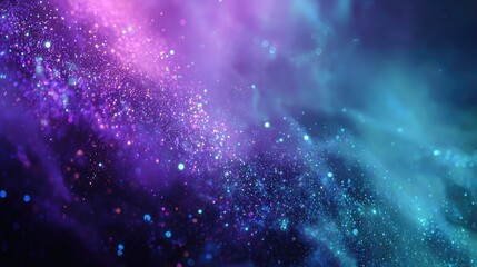 Abstract glowing particles forming a cosmic galaxy nebula