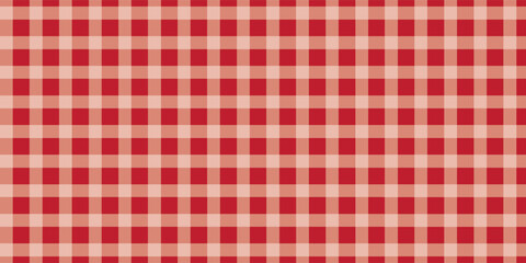 RED Gingham seamless pattern. Texture from rhombus/squares for - plaid, tablecloths, clothes, shirts, dresses, paper, bedding, blankets, quilts and other textile products. Vector illustration.