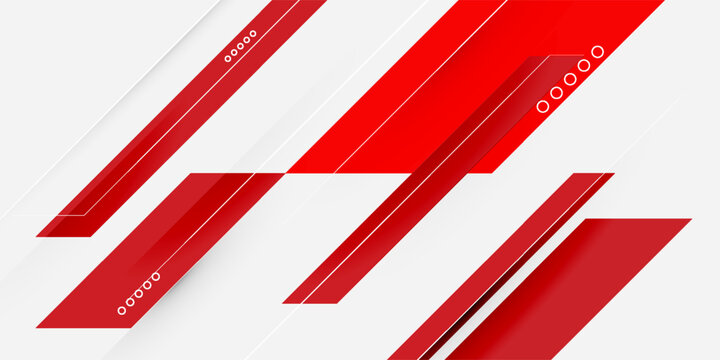 Abstract red and white banner design vector, dynamic sporty horizontal background template for media promotion or web banner