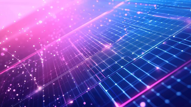 Solar panel grid distributing network data and energy