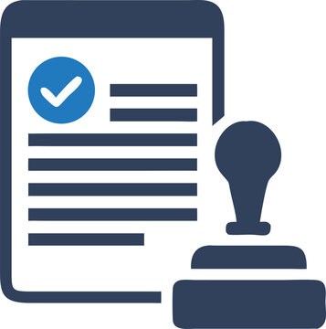Official document is stamped with approval; everything is validated, confirmed, and positively endorsed