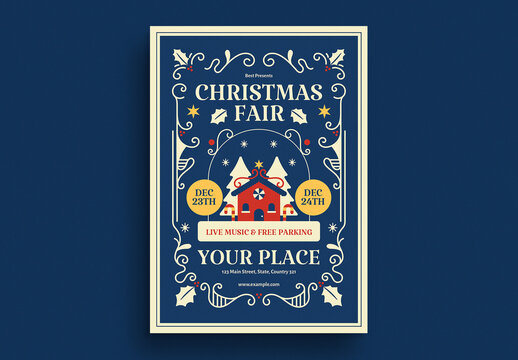 Retro Christmas Fair Event Flyer