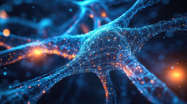 Neural network connections forming abstract brain communication concept