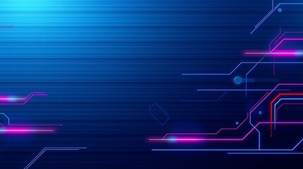 Abstract blue technology background with directional arrows and digital network lines