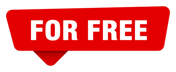 for free red sticker isolated on transpatent background. for free sign