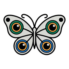 Obraz premium Beautiful butterfly mandala arts isolated on white background