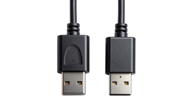  Data Transfer USB Cable with Type-C Connector Top Angle PNG