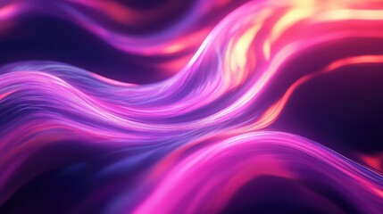 Abstract glowing waves creating vibrant neon energy flow