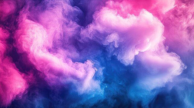 Dynamic colorful smoke creating abstract ethereal patterns