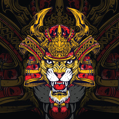 Lion Samurai Warrior Illustration – Legendary Beast Armor Art