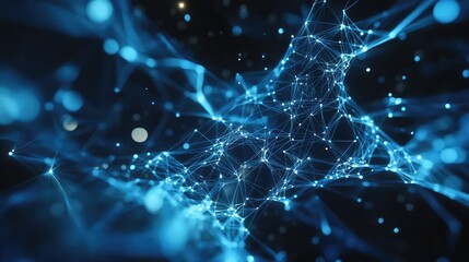 Abstract network connecting dots representing data and technology