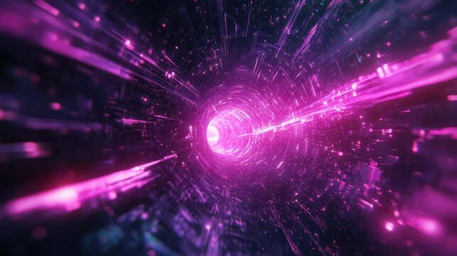 Digital tunnel with fast data light particles moving