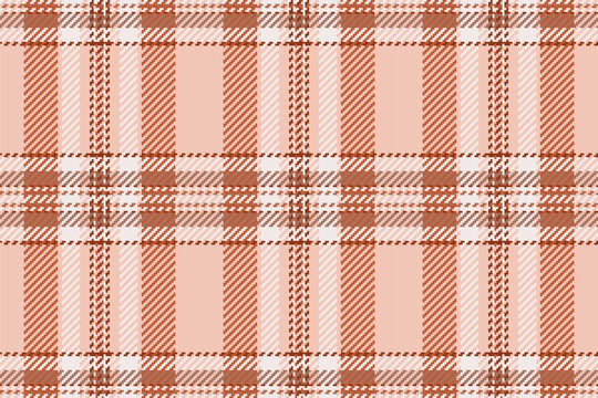 Path tartan vector background, kilt plaid texture pattern. Shirt check textile fabric seamless in orange and light colors.