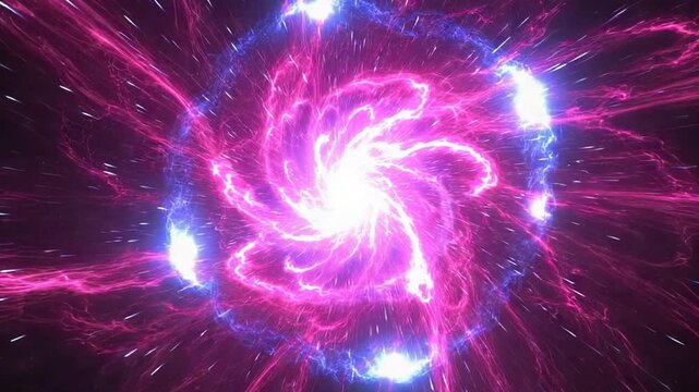 Galactic Vortex: A mesmerizing cosmic spectacle, a swirling vortex of energy. This image showcases a vibrant display of swirling energy.