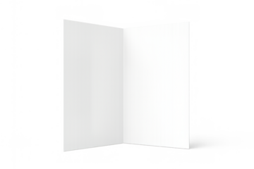 Blank folded brochure or leaflet mockup showing empty paper template for advertising and presentation, transparent background