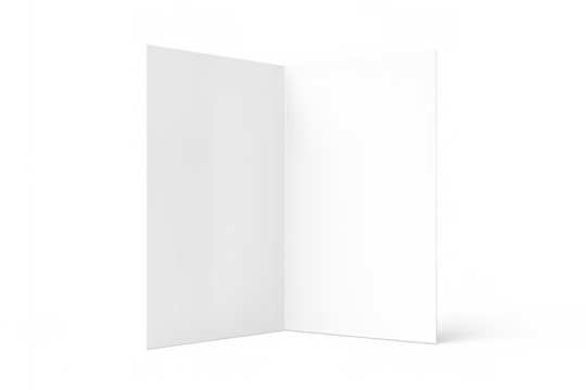 Blank folded brochure or leaflet mockup showing empty paper template for advertising and presentation, transparent background