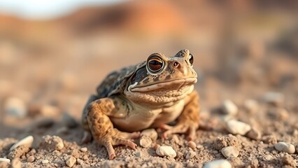 Obraz premium Sonoran Desert Toad in its natural habitat, a detailed close-up of the amphibian.