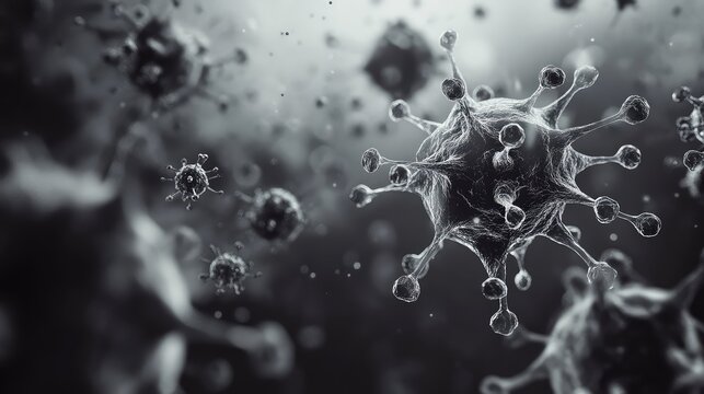 Microorganism virus spread causing disease and pandemic