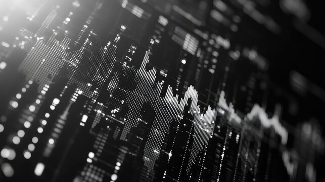 Financial data charts analyzing stock market trends