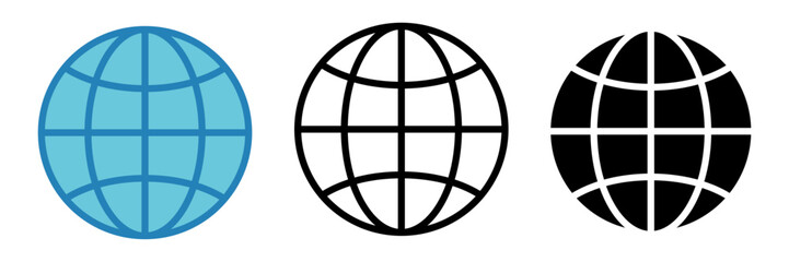 Globe Icon Set – Color, Outline and Silhouette Vector © 如月愛歌/Aika Kisaragi