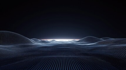 Digital landscape transforming into virtual data network grid