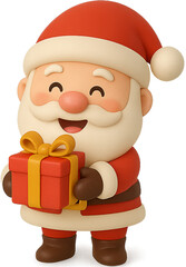 santa claus with gift