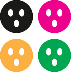 set of colorful wow face