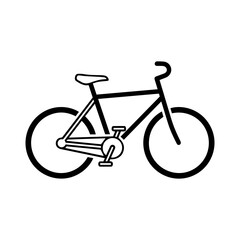 Simple line drawing of a bicycle isolated on, perfect for minimalist designs and icons