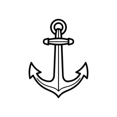 A sturdy anchor icon isolated on, symbolizing stability, security, and maritime themes