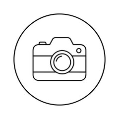 A classic camera icon isolated on, representing photography and visual storytelling