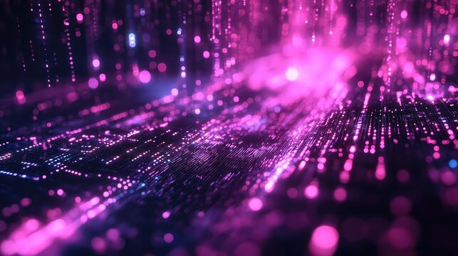 Digital data flowing on abstract circuit board network