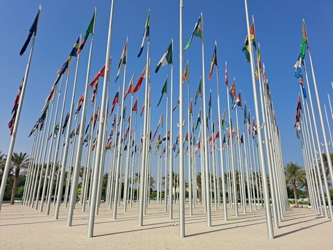 Sunlit Flag Plaza in Doha, Qatar